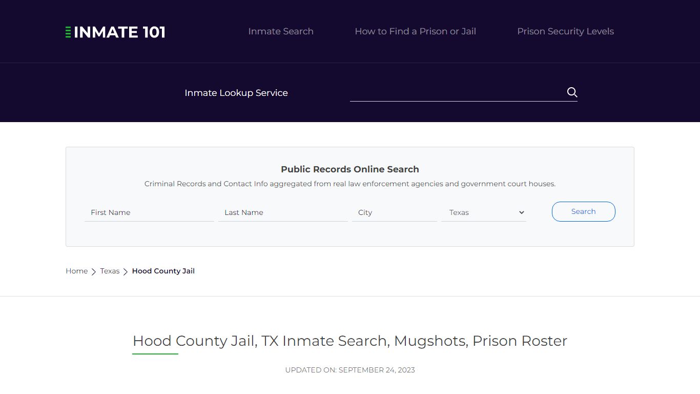 Hood County Jail, TX Inmate Search, Mugshots, Prison Roster